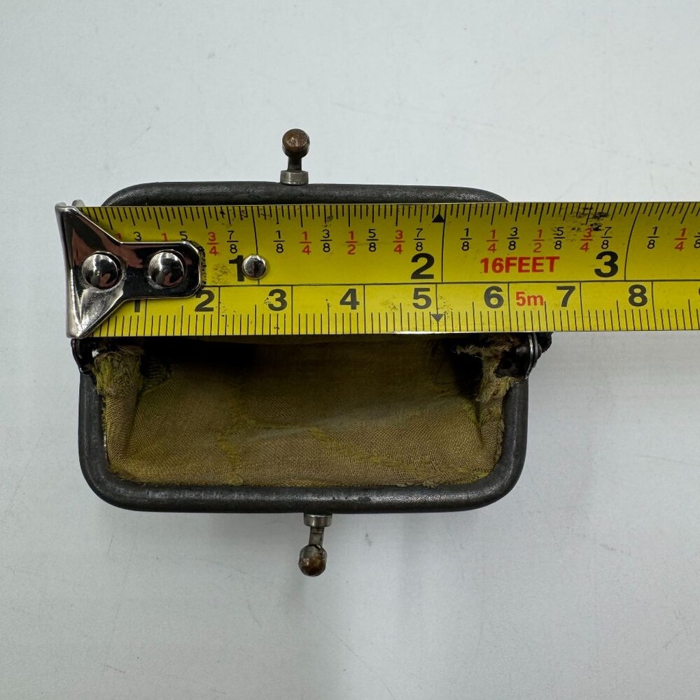 Vintage Leather Worn Coin Purse Tooth Pouch 1900's Era 3" x 2" - Picture 4 of 15